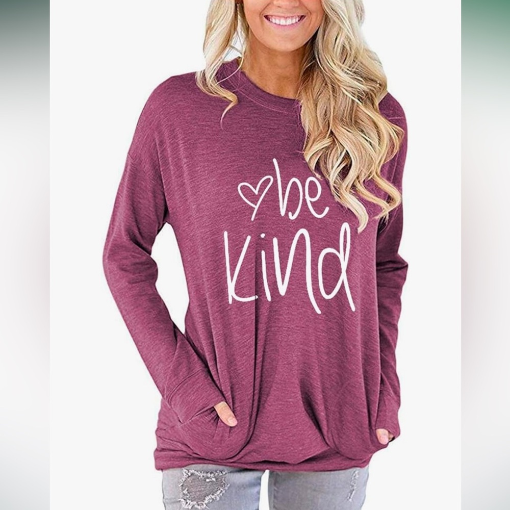 "Be Kind" Tee Shirt in Purple, Size Small, GUC